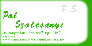 pal szolcsanyi business card